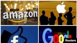 Amazon, Apple, Facebook və Google şirkətlərinin loqoları